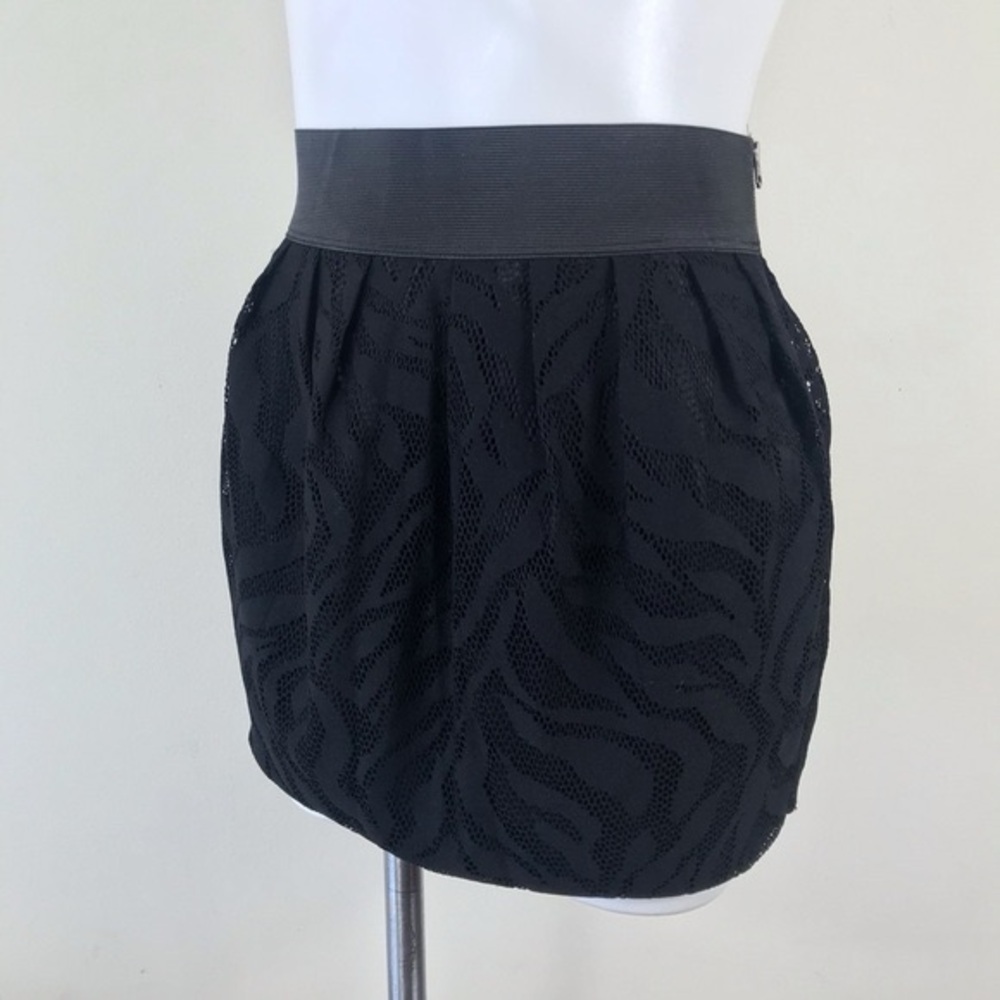 NWT A/X Armani Exchange Black Bubble Lace Mini Skirt